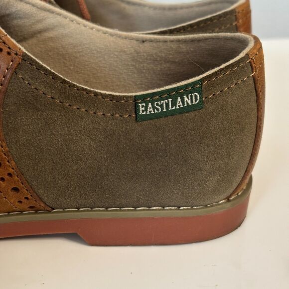 Eastland Sadie Saddle Shoes Retro 50s Style Rockabilly Lace Brown Olive Size 8 - Picture 8 of 9